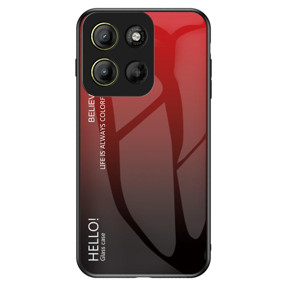 For Motorola Moto G15 4G Case Anti-Scratch Tempered Glass+PC+TPU Phone Cover