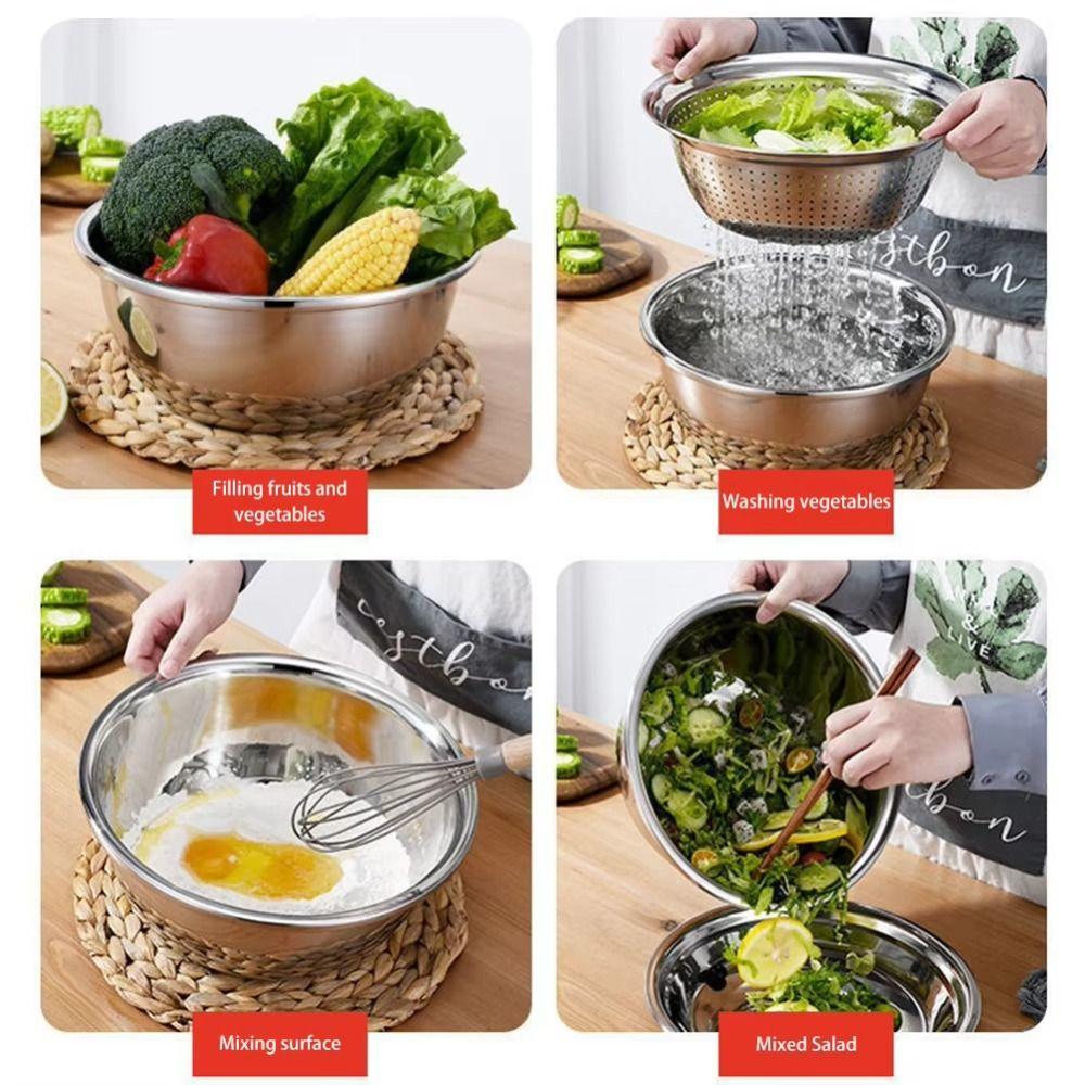 Thickened Vegetable Slicer Grater Stackable Mixing Bowl Set Vegetable Washing