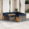 VidaXL Garden Lounge Set with Cushions 9 Pcs Grey Braided Resin Acacia 3327694