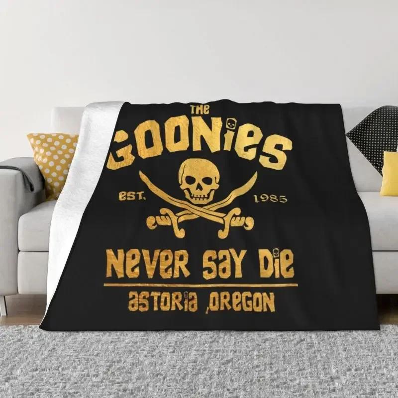 

The Goonies Never Say Die Blankets Warm Flannel Gothic Pirate Skull Throw Blanket for Bedroom Office Bedspreads 40x50in