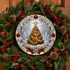 Transparent Acrylic Hanging Ornaments Stained Glass Style Window Hanging, Christmas Tree Snow Scene Xmas Gift for Family Friends Suncatcher, Door Home