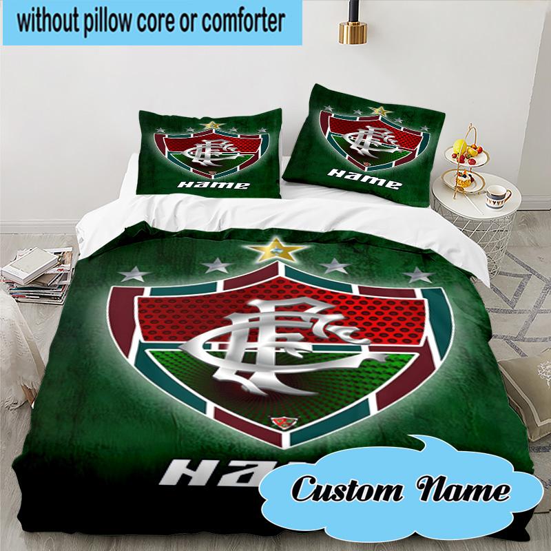3PCS Custom Name Flamengo Team Crest Bedding Set, Including 1pc Duvet Cover And 2pcs Pillowcases, Suitable for dorms and bedrooms Gift