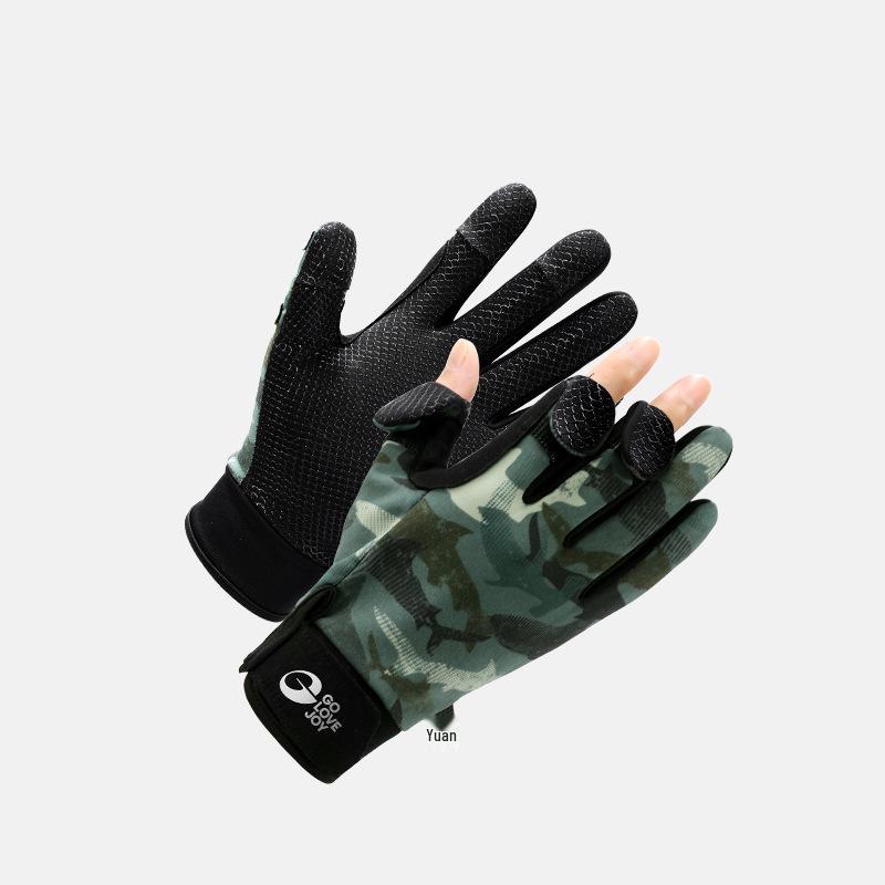 Warm Windproof Winter Fishing & Cycling Gloves for Men - Non-Slip, Touchscreen-Compatible, Fleece-Lined