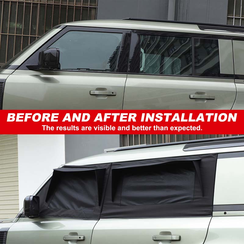 Car Front And Rear Doors Windows Mesh Covers Camping Insect Proof And Sunshade Mesh Covers For Land Rover Defender 110 2020-2026