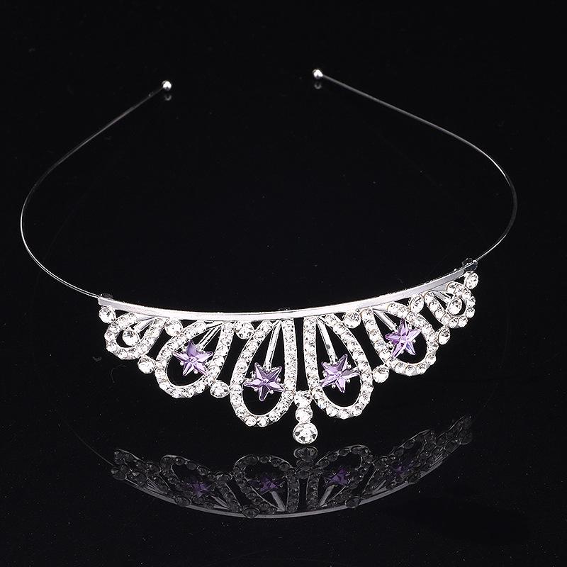 

New Girls Alloy Rhinestone Crown Star Headband Headdress Multi Color Birthday Crown Princess Headband Accessories