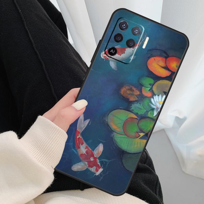 Lotus Flower Case For Oppo A18 A38 A58 A78 A98 A80 A60 A40 A96 A76 A16 A94 A74 A54 A15 A17 A57 A77 A5 Pro