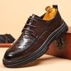 Genuine Leather Lace Up Luxury Shoes Black Dress Shoes Gentleman Oxford Shoes with Thick Soles for Men Shoes Mens Casual Shoes