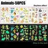 Glow in The Dark Tattoo Stickers for Kids Party Animal Themed Temporary Tattoos Fluorescent Body Art Decorations Safe Washable