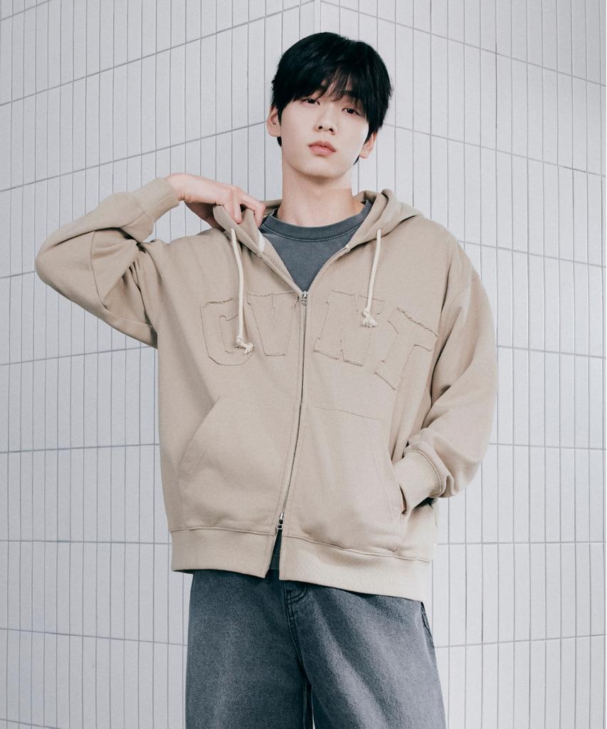 Covernat Cvnt Vintage Zip-Up Hoodie Light Khaki