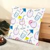 Cocktail Pattern Cushion Cover Soft Short Plush Pillow Cover Smooth Cozy Texture Aesthetic Cushion Case Home Decor