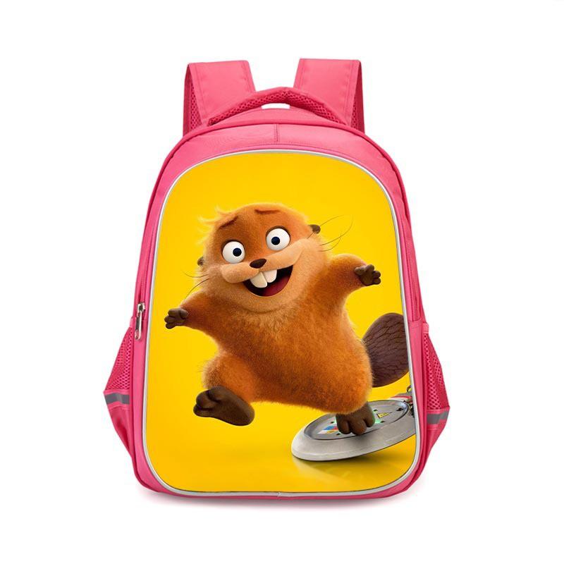 Girls School Backpack Grades 3-4 Large Capacity Pink Cartoon Oxford Fabric Bag With Ergonomic Back Support Reflective