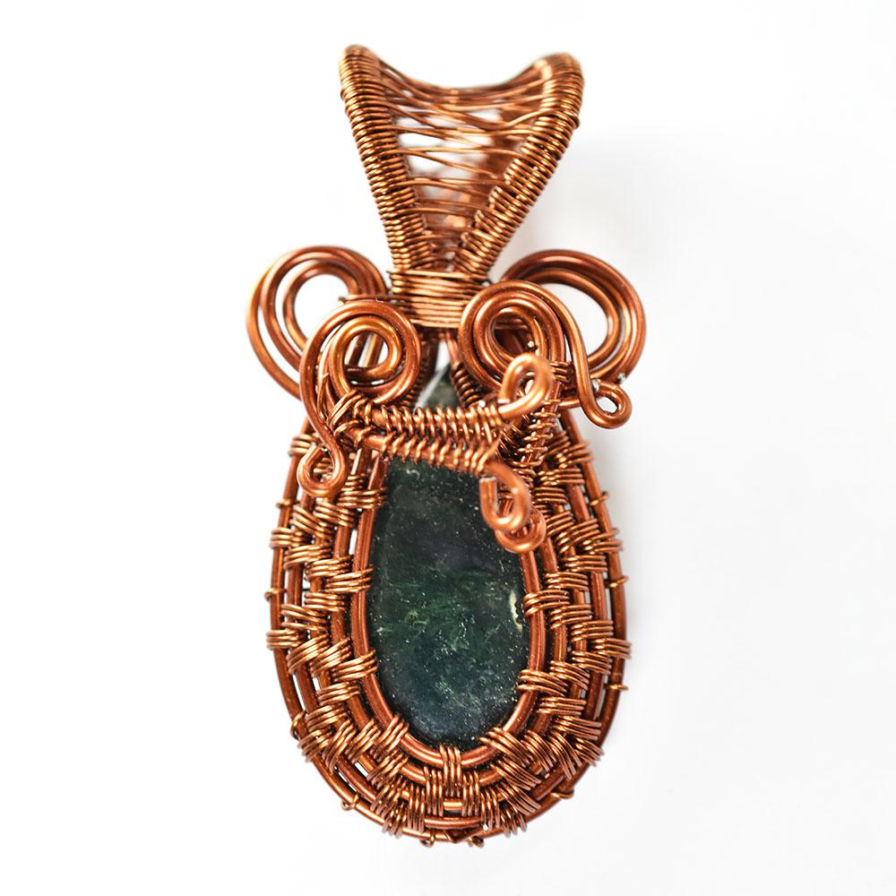 Natural Jasper Copper Wrapped 77.05 Ct Pear Cut Pendant Gemstone Jewelry Gift