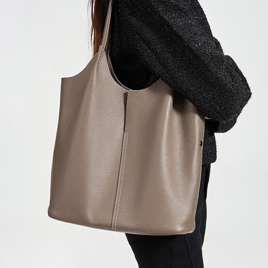 Luxury Genuine Leather women's handbags new Tote bag large capacity Quality women's shoulder bag commuter fashion bucket bag sac