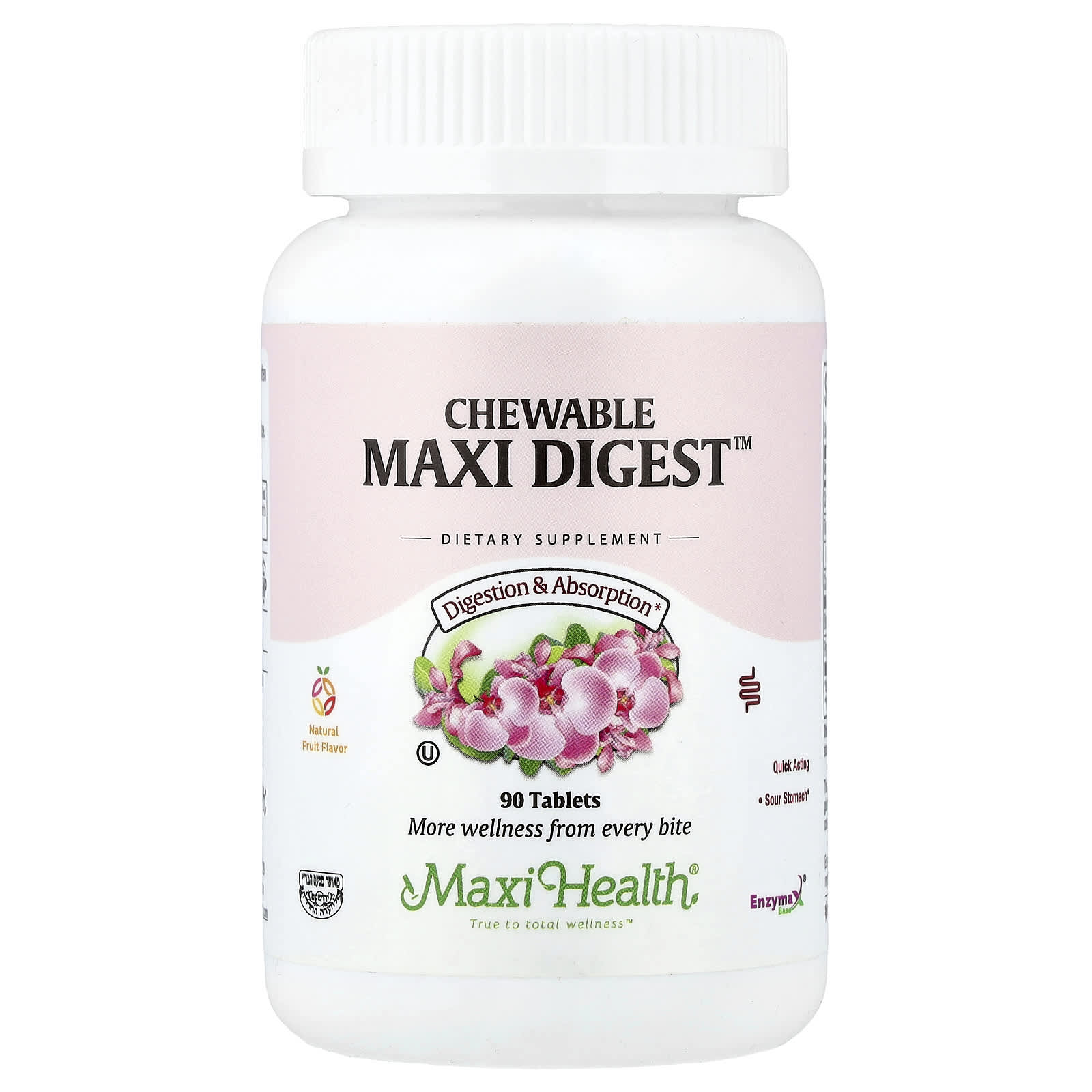 

Maxi Health, Chewable Maxi Digest™, Natural Fruit Flavors, 90 Tablets
