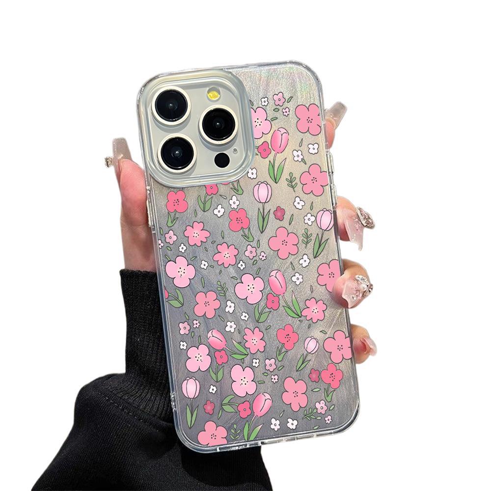 Gentle Powder Flower Mobile Phone Case iPhone15 Premium PC Matte Feel Apple 17promax Protective Case 12