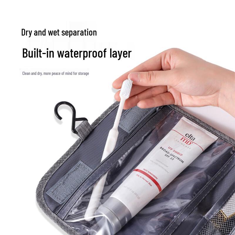Dong Nai Lun Men's Waterproof Travel Toiletry Bag CN plug (adapter included)