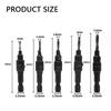#5 #6 #8 #10 #12 Woodworking Hole Opener Hexagonal Screw Hardware Tool Countersink Drill Bit Taper Hole Drilling and Reaming