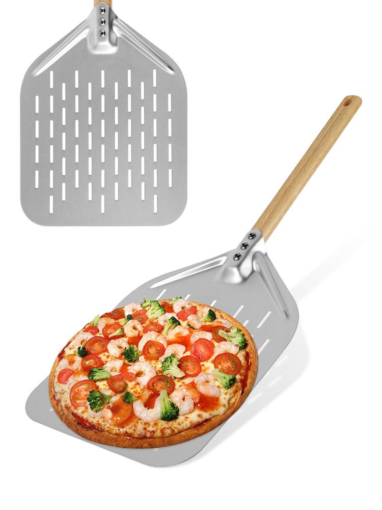 12inch Pizza Peel Aluminium Alloy Pizza Shovel Long Handle Pizza Paddle Spatula Nonstick Round Pan Baking Turner Accessorie