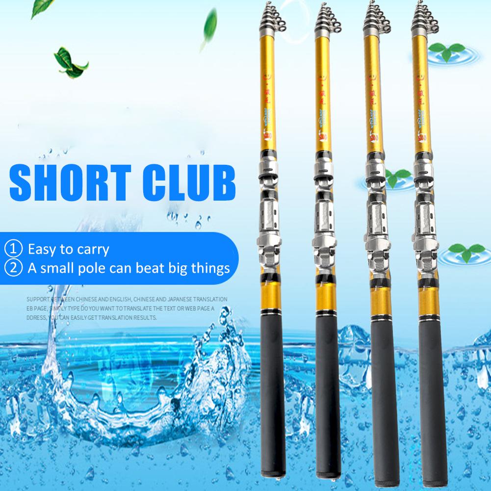 Carbon Telescopic Fishing Rod 1.5m 1.8m 2.1m Travel Raft Rod Pesca Fishing Pole