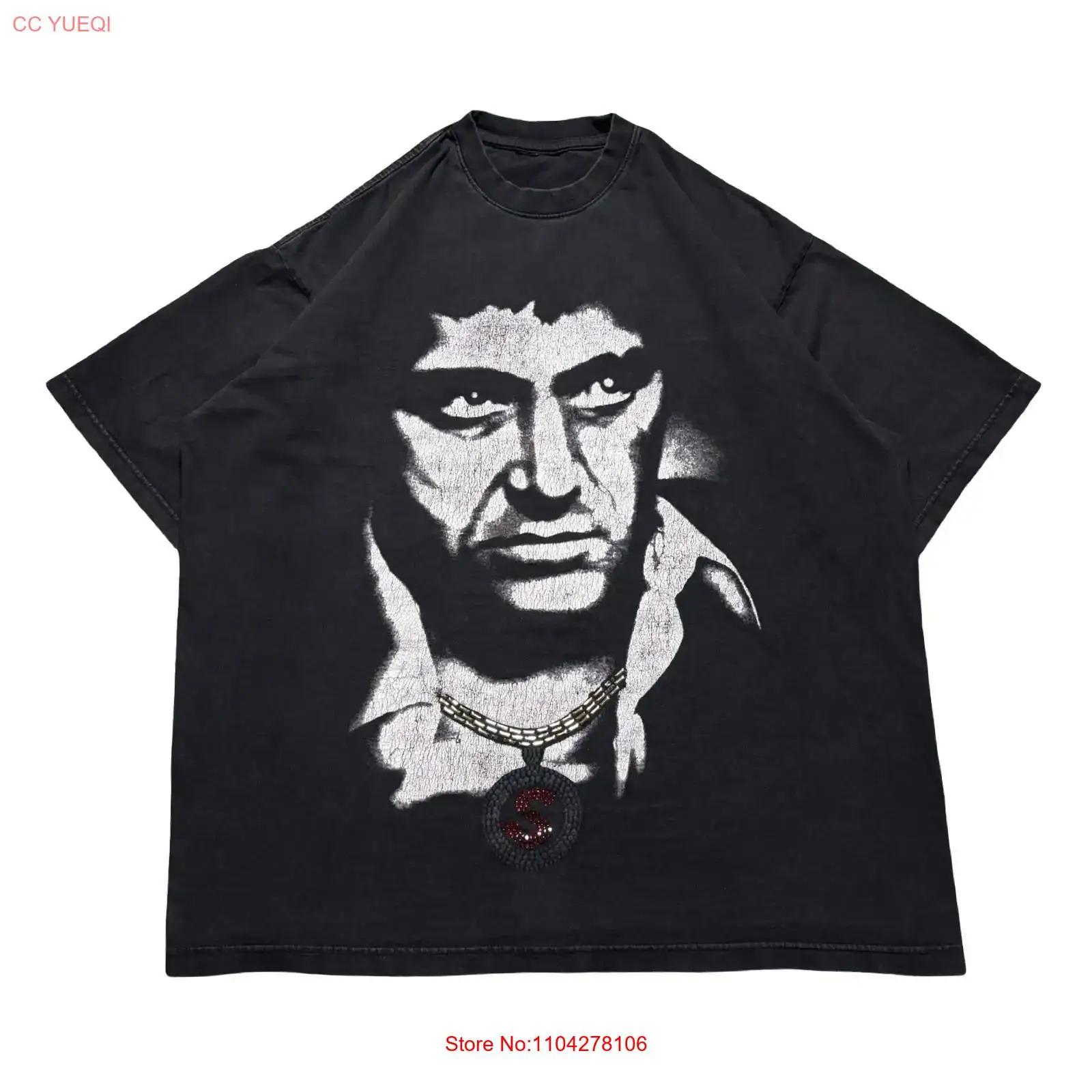 

Vintage Y2K Scarface Tony Montana Portrait Hip Hop Black T Shirt Sz 2XL vintage Washed streetwear Unisex graphic homme Stylish S разноцветный