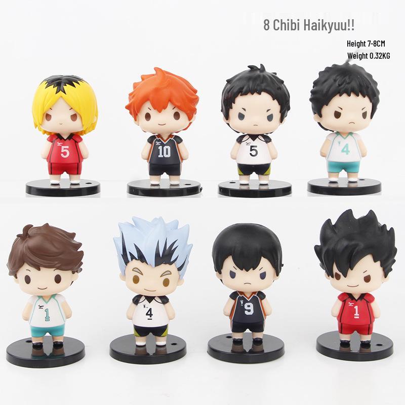 Haikyuu!! Micro-Landscape Figure Toy: Hinata Shoyo, Sugawara Koushi, and Kageyama Tobio.