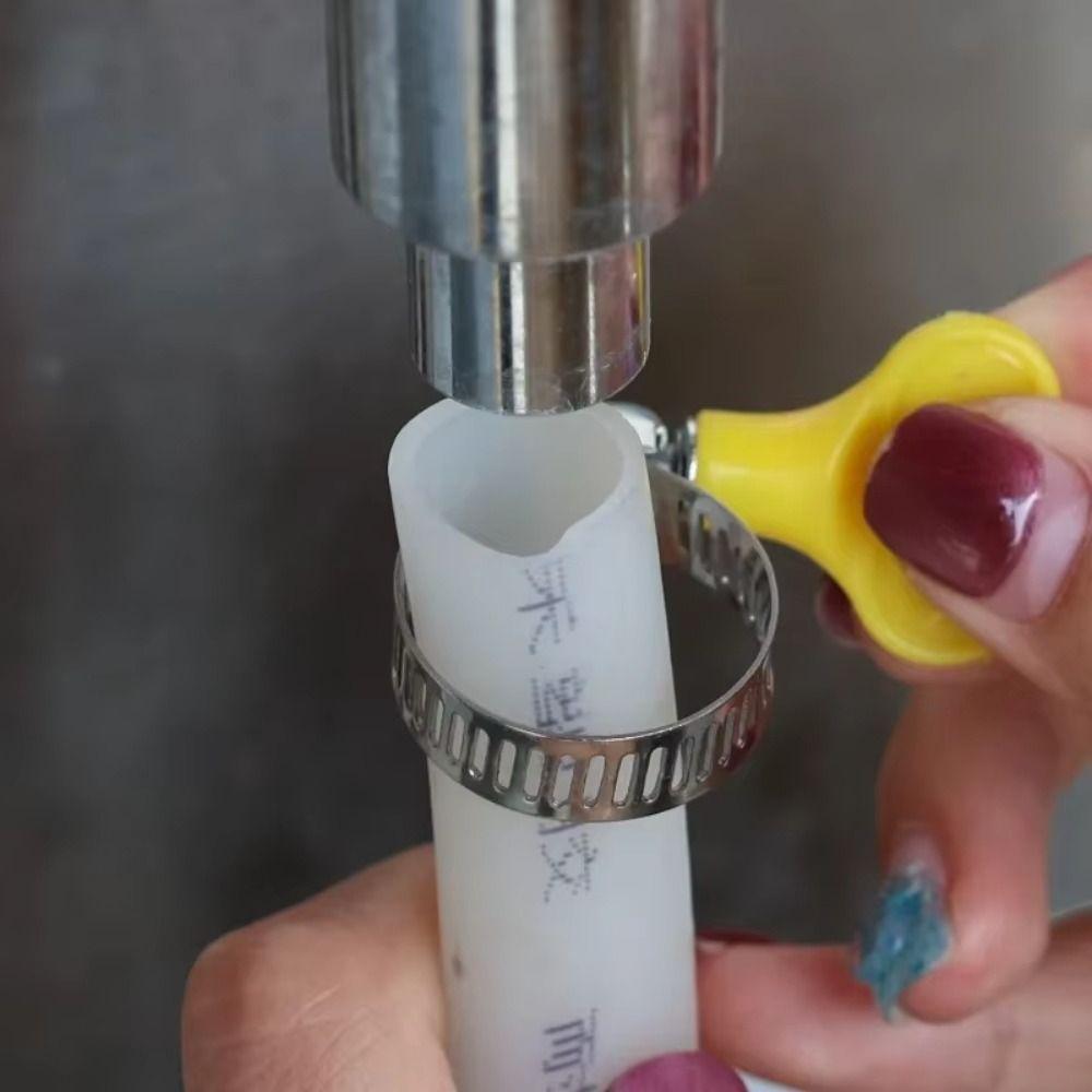 30pcs Hand Twist Design Stainless Steel Hose Clamps Worm Gear Hose Clamp  Air Pipe