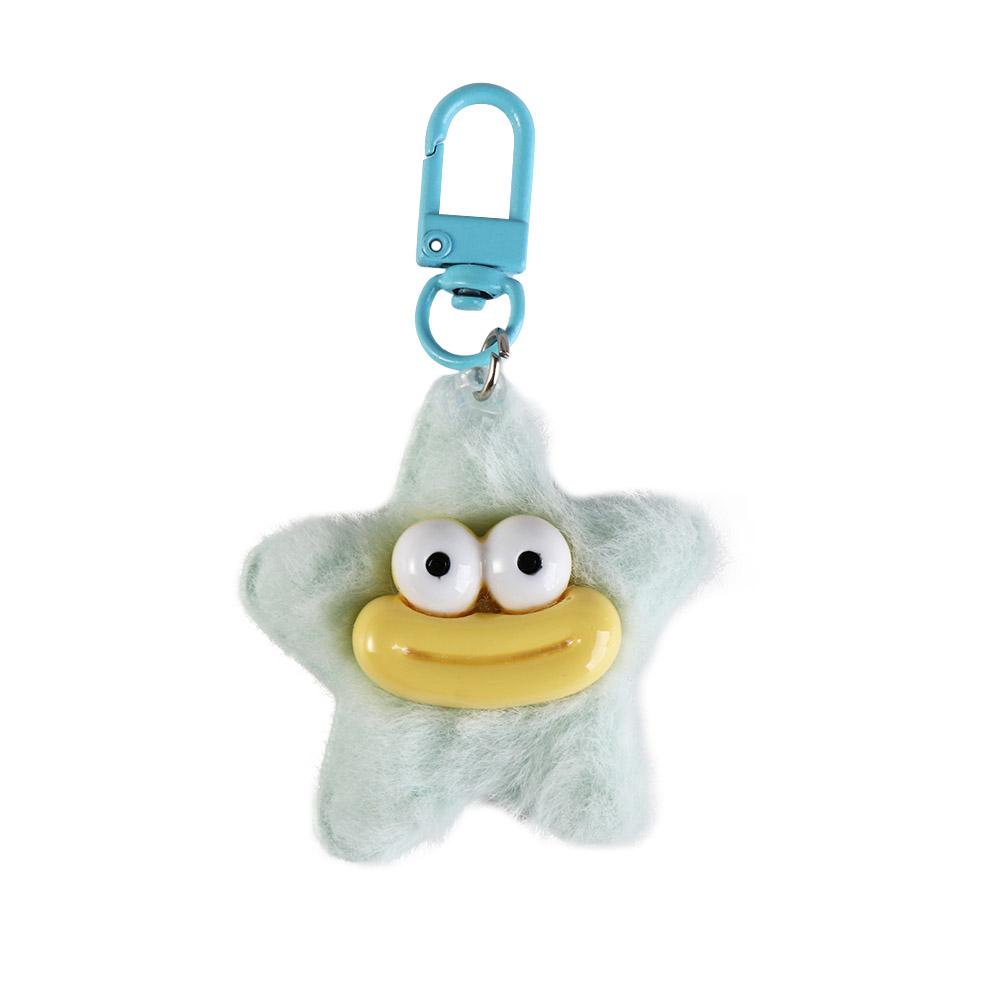 Cute Cartoon Funny Star Keychain Mini Plushies Sausage Mouth Keyring Y2K Colorful Star Plush Pendant Bag Hanging
