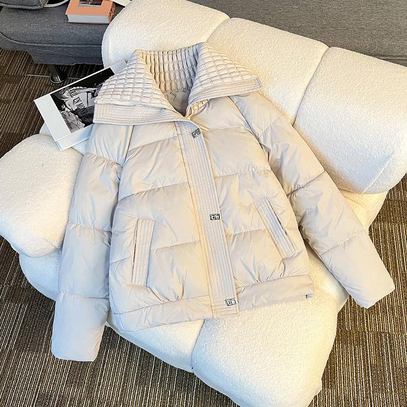 2025 new down cotton jacket women's short lapel fashion high-end small fragrance style slimming winter warm jacket