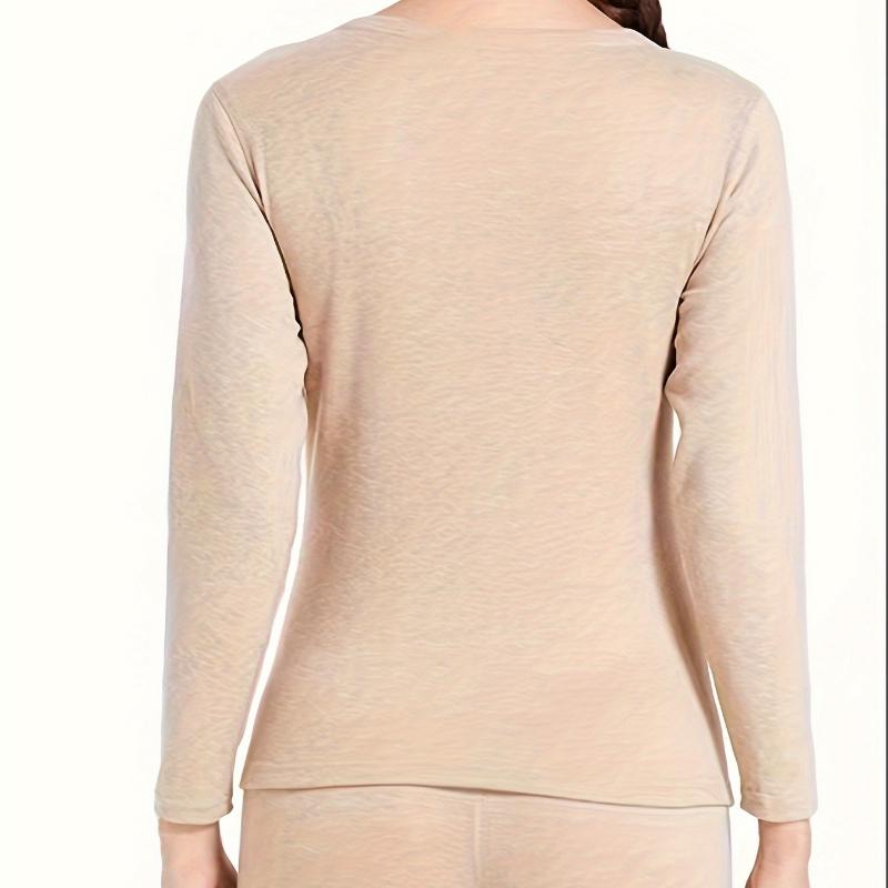 1pc Autumn/Winter Women's Warm Underwear Set with Fleece and Velvet Cardigan