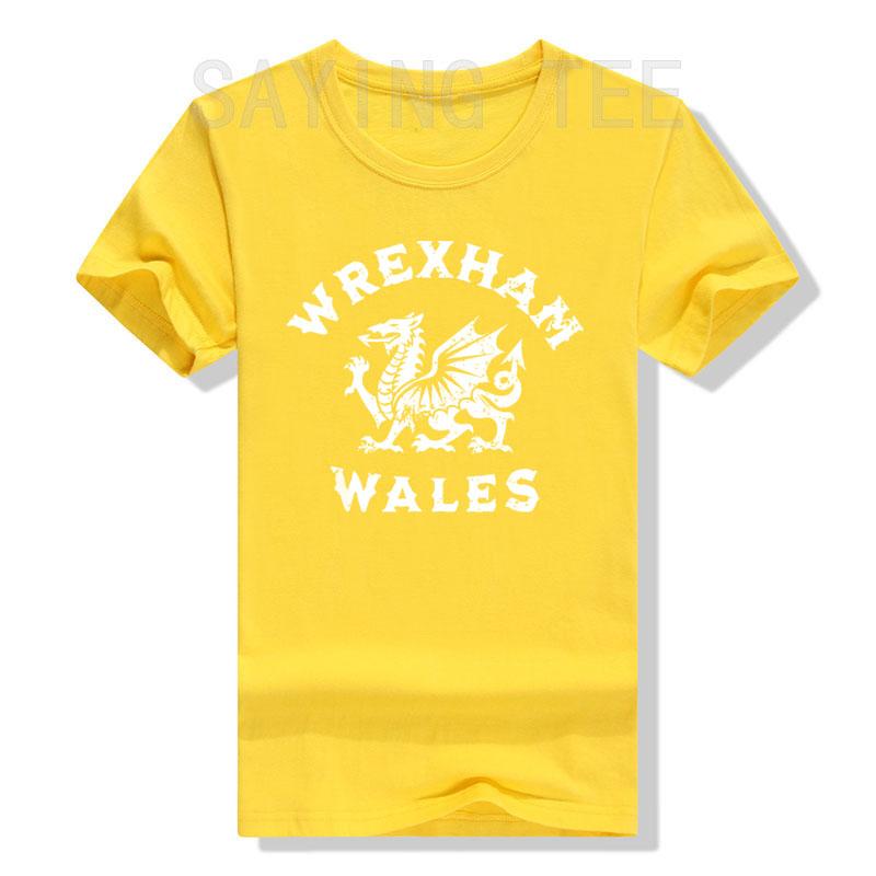 Wrexham Wales Welsh Dragon Flag Vintage T-Shirt Humor Funny Graphic Tee Short Sleeve Blouses Wrexham Wales Cymru Novelty Gifts