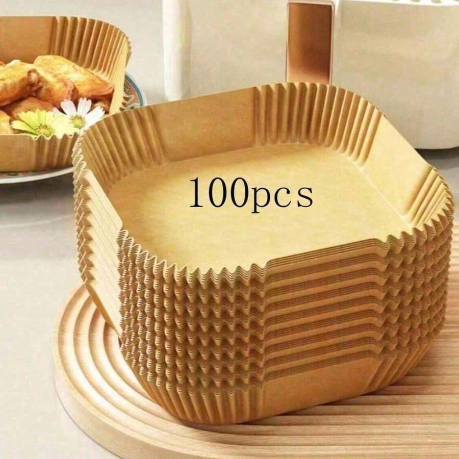 

100pcs Air Fryer, Paper Air Fryer Liner, Paper Basket Bowl, Homemade Sweets, Family Gatherings, Party Events, Kitchen And Bakery United States