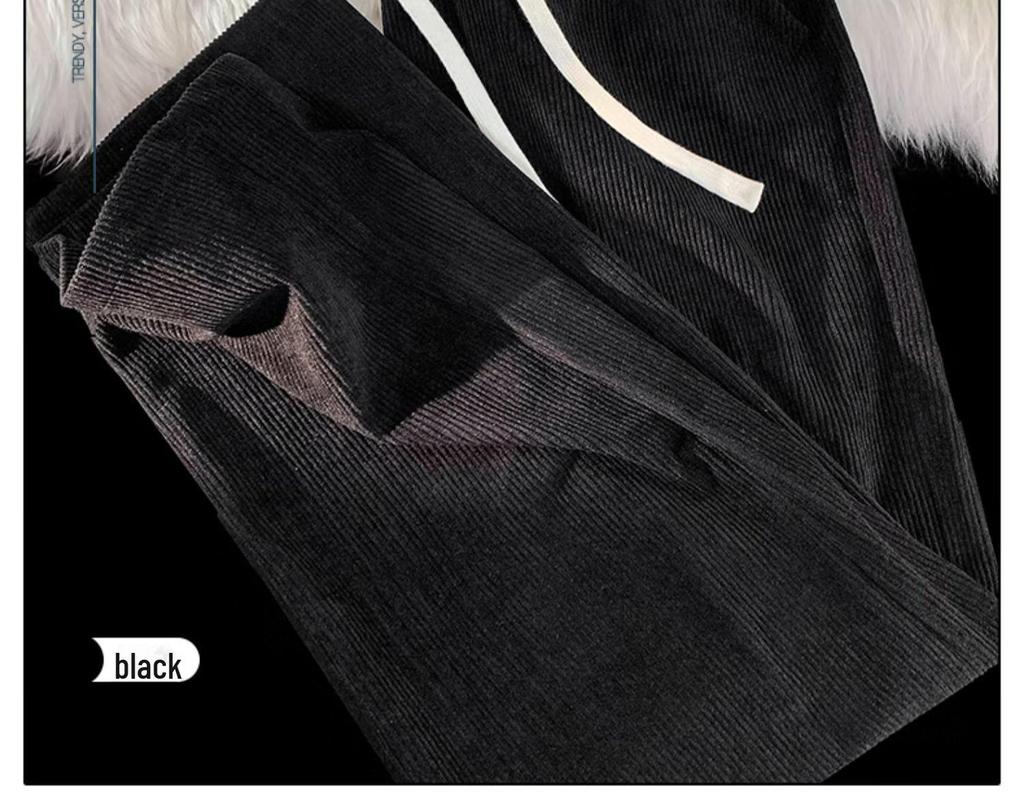 Unisex Retro Corduroy Wide-Leg Pants for Spring/Autumn