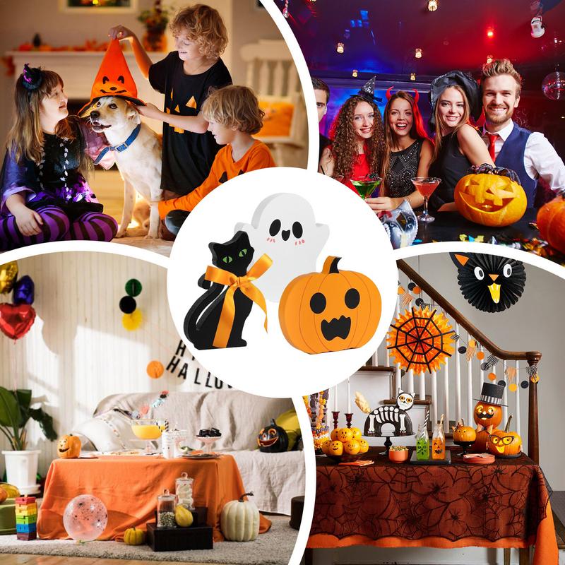 Cute Ghost Ornament Tiered Tray Halloween Decor Ghost Table Sign For Halloween Party Desktop Home Decorations