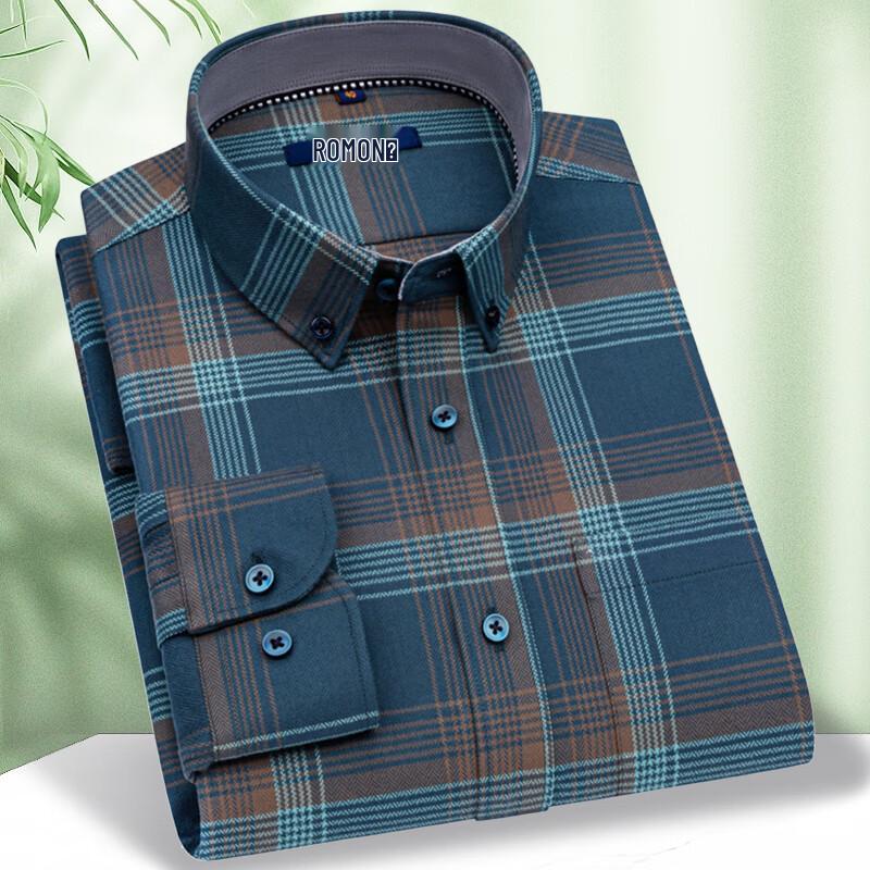 

Romain Men s Long Sleeve Casual Business Shirt 43