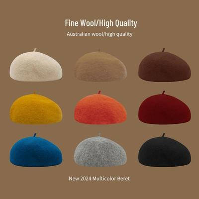 Korean Style Women's Wool Knit Beret – Warm Retro Octagonal Hat