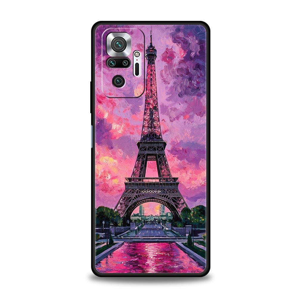 Red Umbrella Eiffel Tower Phone Case For Xiaomi Redmi Note 14 13 12 5G 11 10 Pro Plus 4G 9S 9 14C 13C 12C 10C 9C 9A Soft Cover