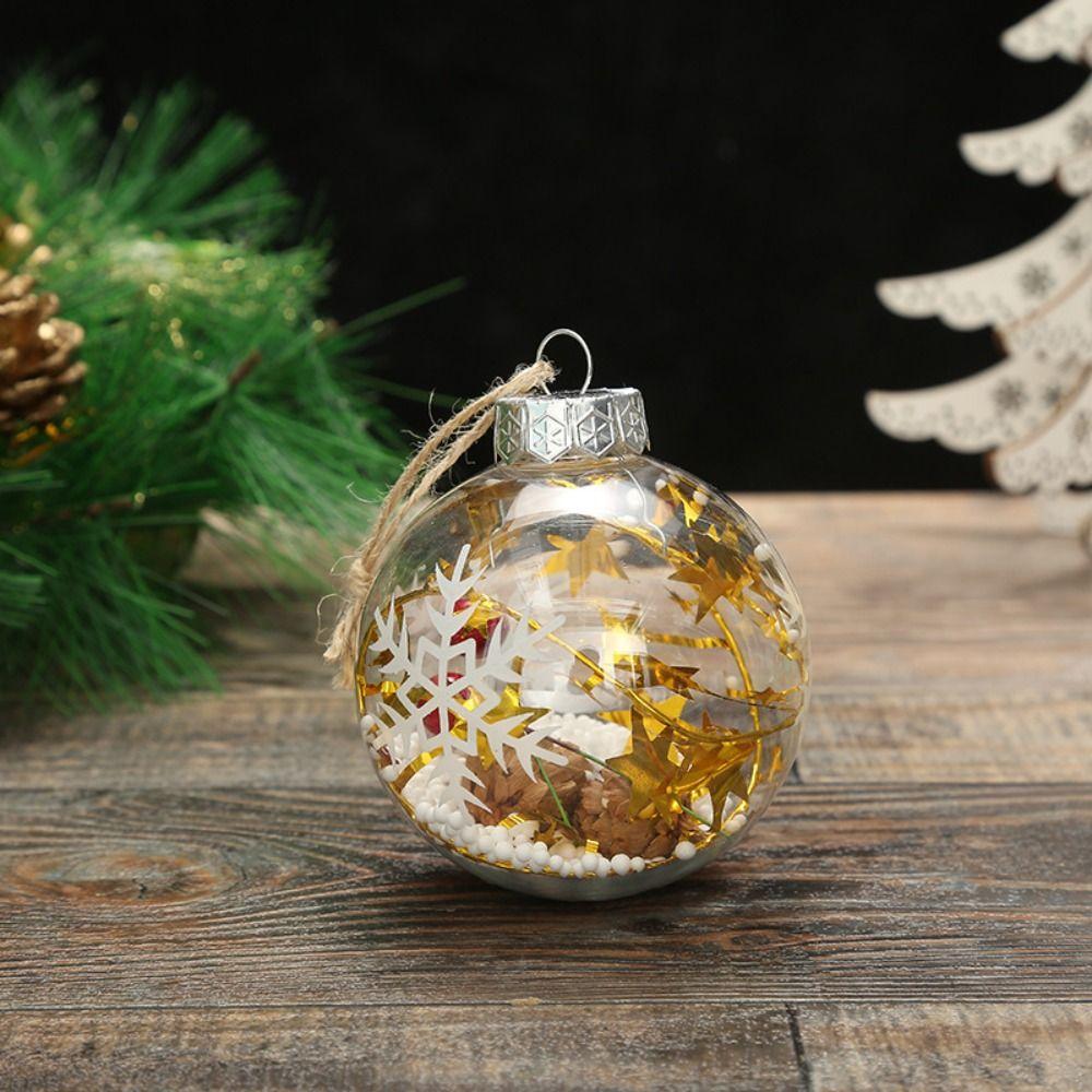 Round Snowflake Christmas Ball Transparent Christmas Tree Decorative  Christmas Tree