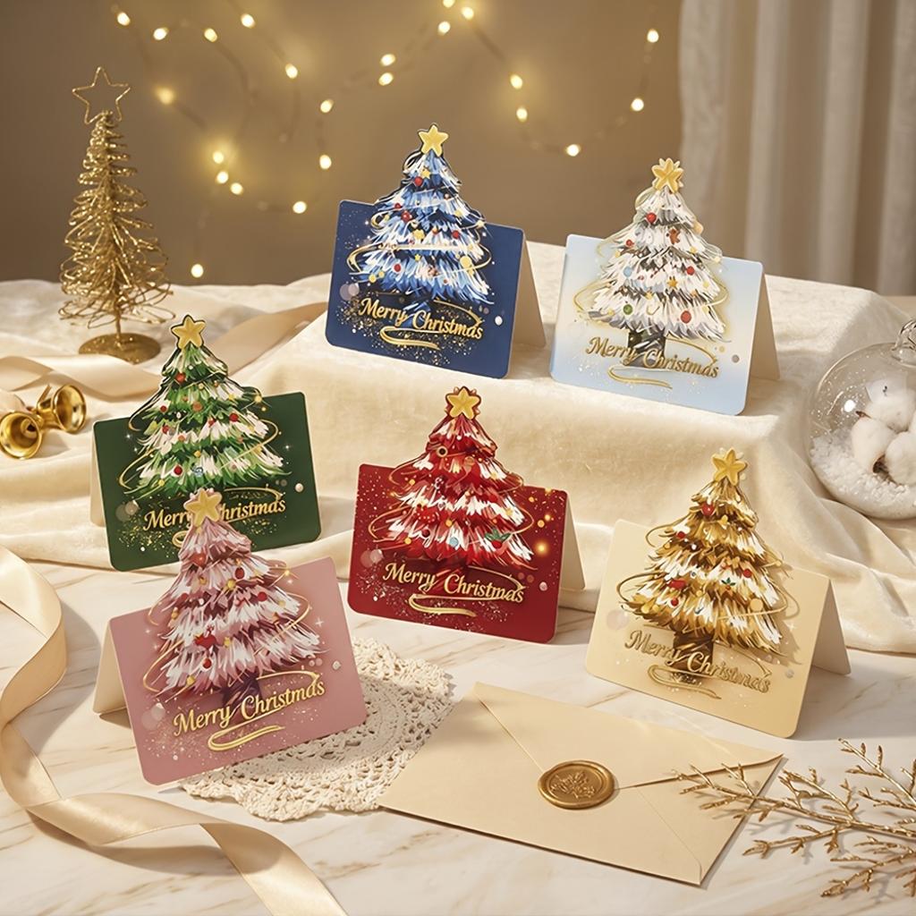 12 Pack 3D Pop Up Christmas Greeting Cards, Merry Christmas Cards Handmade Cards with Envelopes Xmas Gift Cards for Christmas