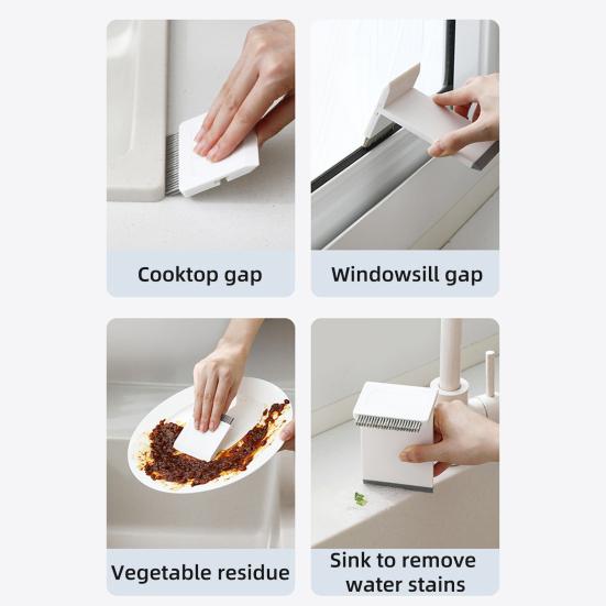 Cleaning Brush with Beveled Soft Assembly Countertop Glue Easy Corner Cleaner Three-in-One