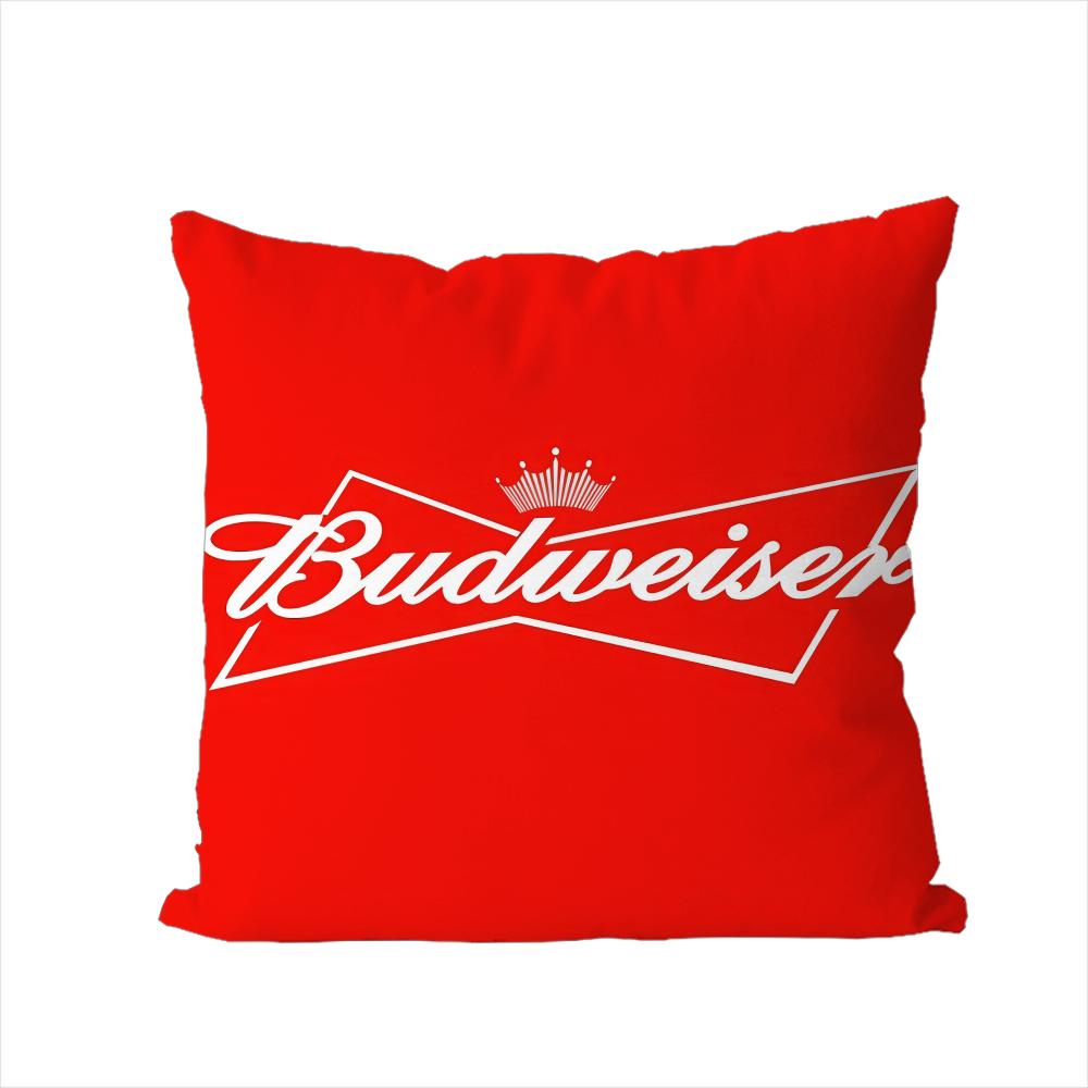 B-Budweisers Pillow Case For Car Sofa Decorative Home Double-sided Print Plush Square Throw Pillow Cushion Cover