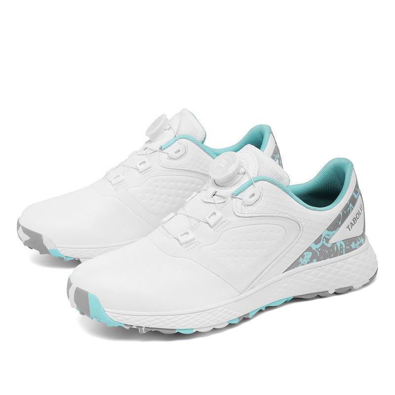 Golf Shoes Men and Women Couple Comfortable Waterproof Automatic Knob Telescopic Shoelaces Non-slip Fixing Nails Outdoor Sneakers