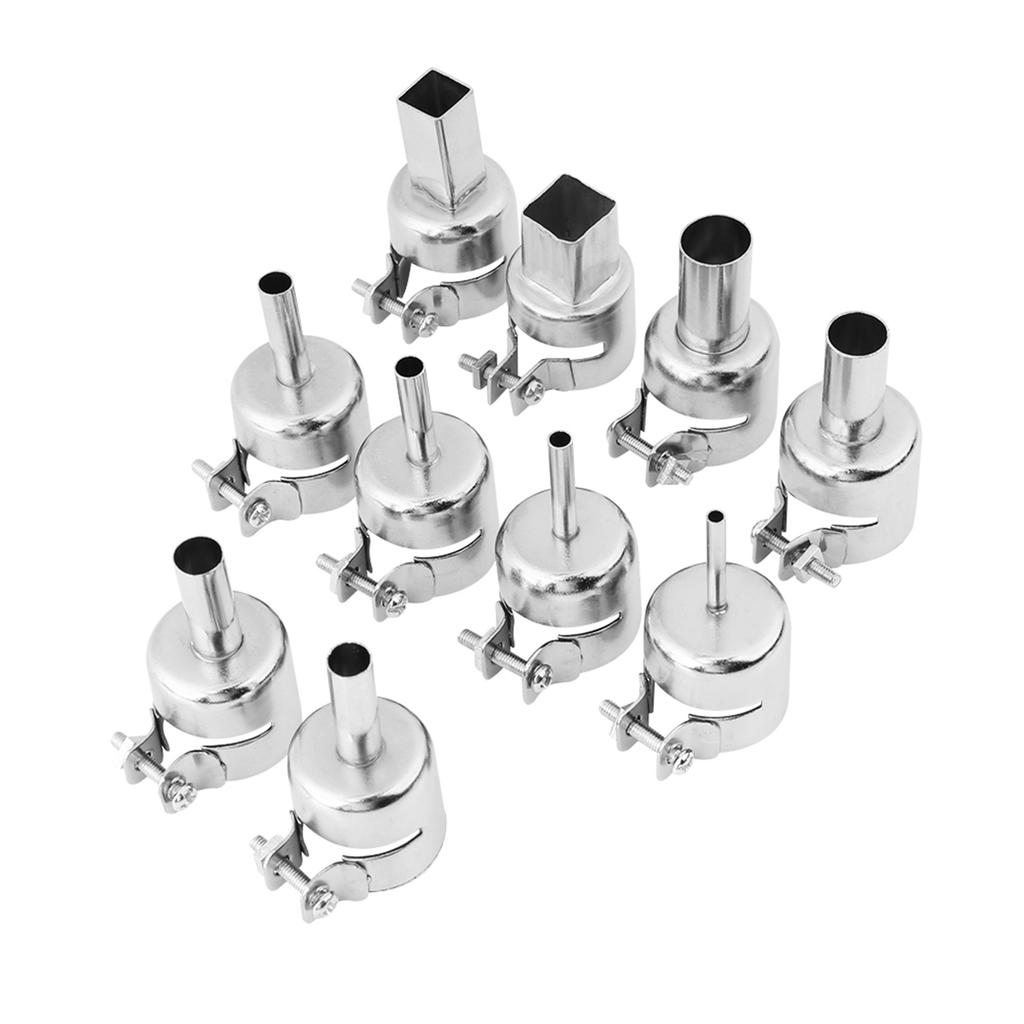 10pcs Set Heat Gun Nozzles Kits For Hot Air Soldering Station Repair Tools