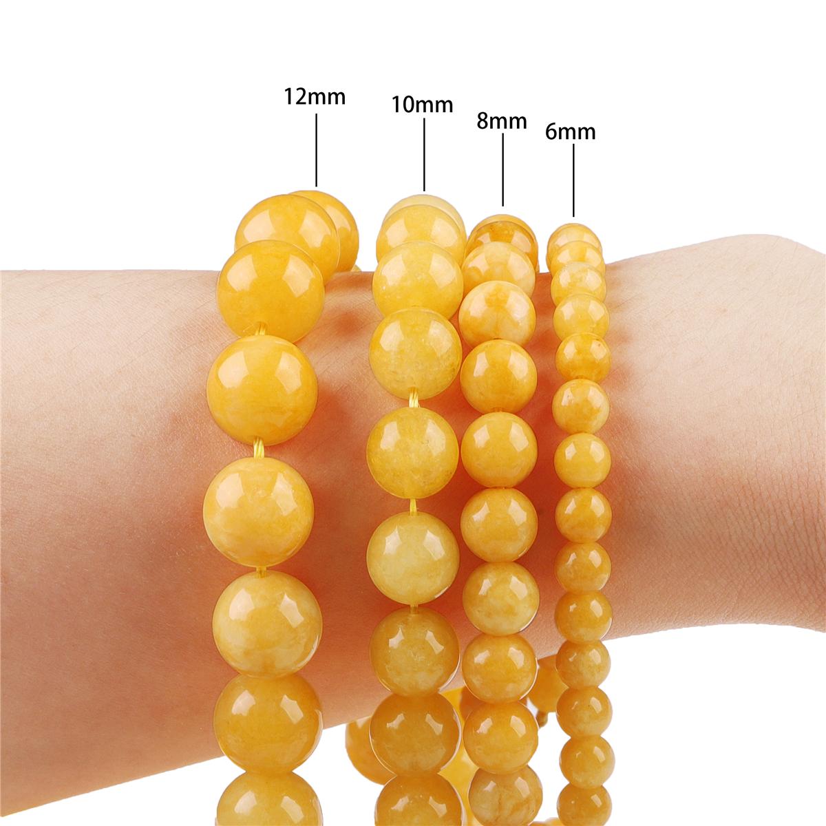 

6/8/10/12 мм натуральный камень нефрит яшма бусины свободные круглые бусины для изготовления ювелирных изделий DIY браслет ожерелье серьги аксессуары около 15 дюймов/нитка 6mm 65pcs жёлтый
