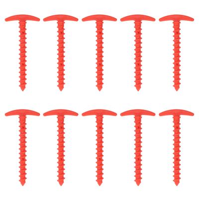 10Pcs Tent Stakes Plastic 5.7in T Shape Spiral Ground Stake Anchors Pegs for Tarps Canopy Camping Hiking