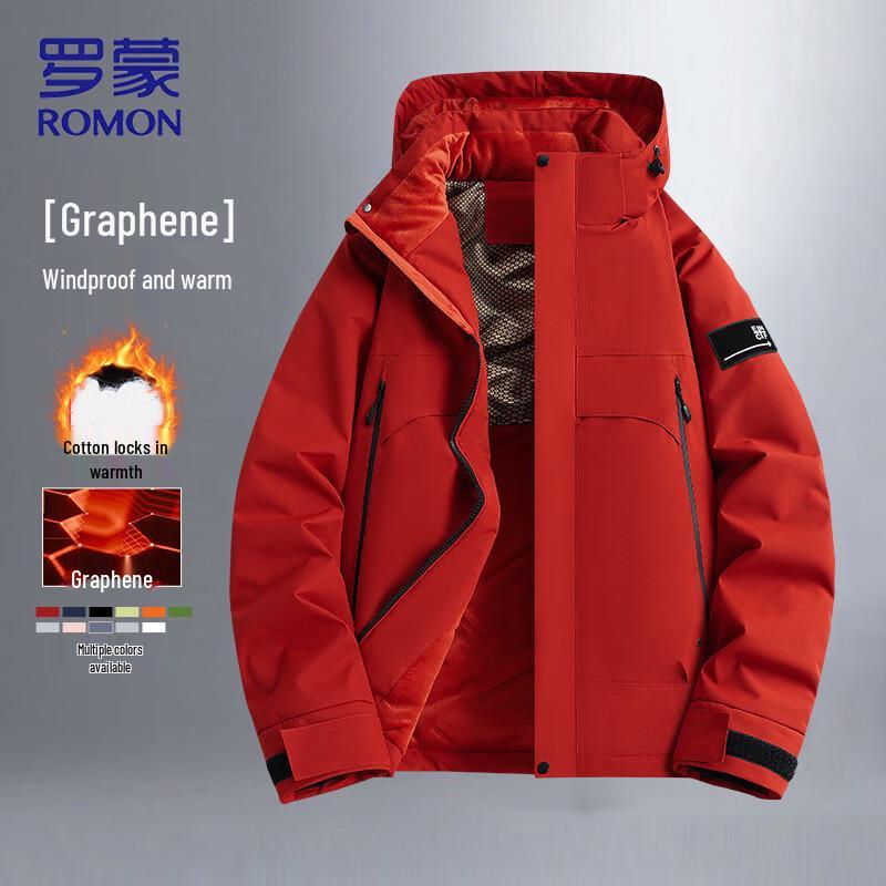 

ROMON Men s Graphene Thickened Hooded Winter Padded Jacket 5XL