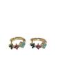 New Colorful Zircon Four-leaf Clover Ear Studs Fashionable Versatile and Subtly Luxurious Women's Earrings