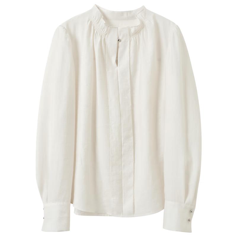 

Sancai Lyocell Stand-Collar Long-Sleeve Blouse L