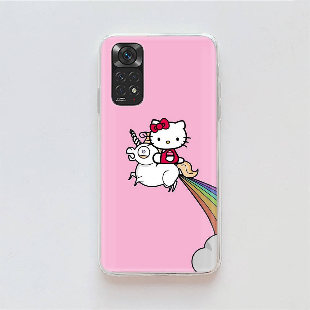 

KT68 Прекрасный чехол Hello Kitty для Samsung A04 A14 A23 A34 A54 M23 M33 M52 M53 Realme 10 9 C30S C35 C55 VIVO Y02S Y21 Y33S Y51 X80 Pro Прозрачный чехол Infinix Hot 30 капри