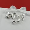 S999 Sterling Silver 3D Ingots Spacer Beads for DIY Bracelet Weaving
