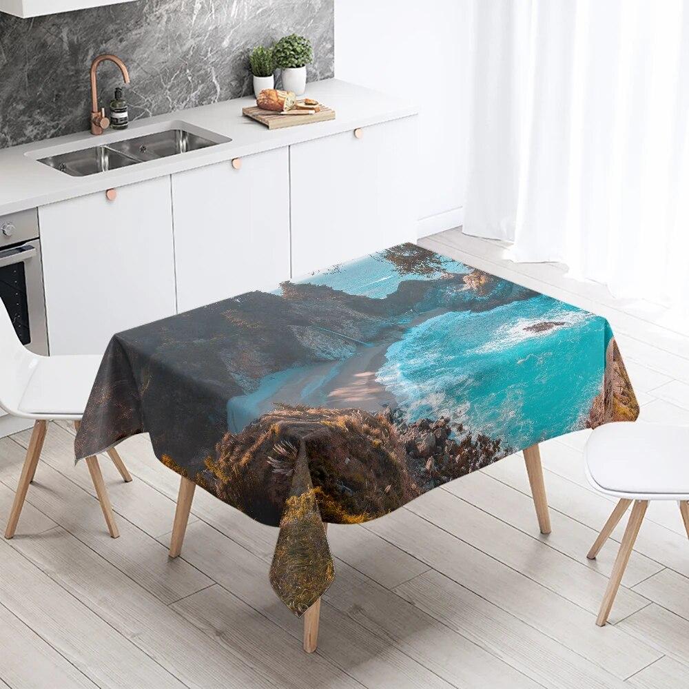 Sunset Evening Glow Scenery Table Cloth Wedding Party Restaurant Banquet Decor Stain Resistant Waterproof  Home